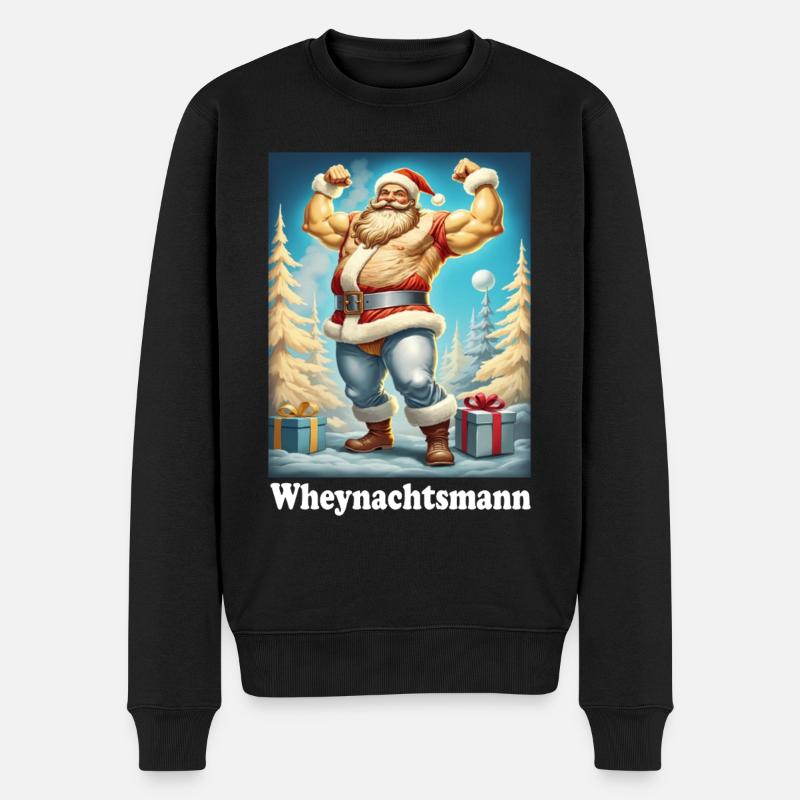 Gym de Noël Bodybuilder Wheynachtsmann - Pull Premium bio Homme - noir