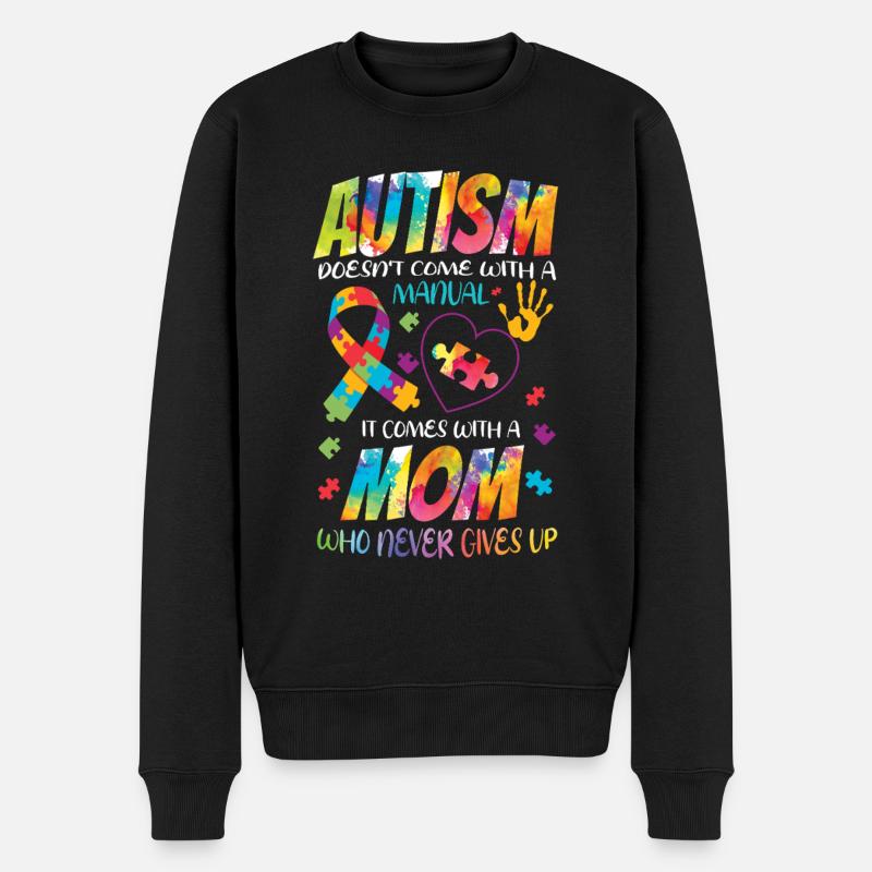 Autismus Kommt Nicht Mit Einer Anleitung - Männer Premium Bio Pullover - Schwarz
