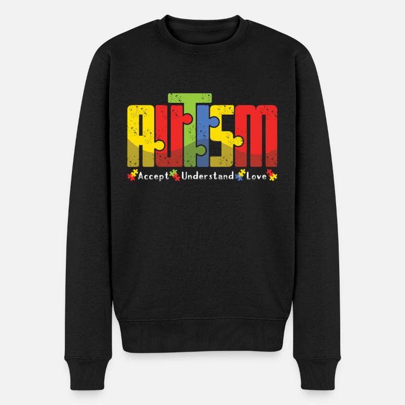 Autisme : Accepter, Comprendre, Aimer, Design - Pull Premium bio Homme - noir