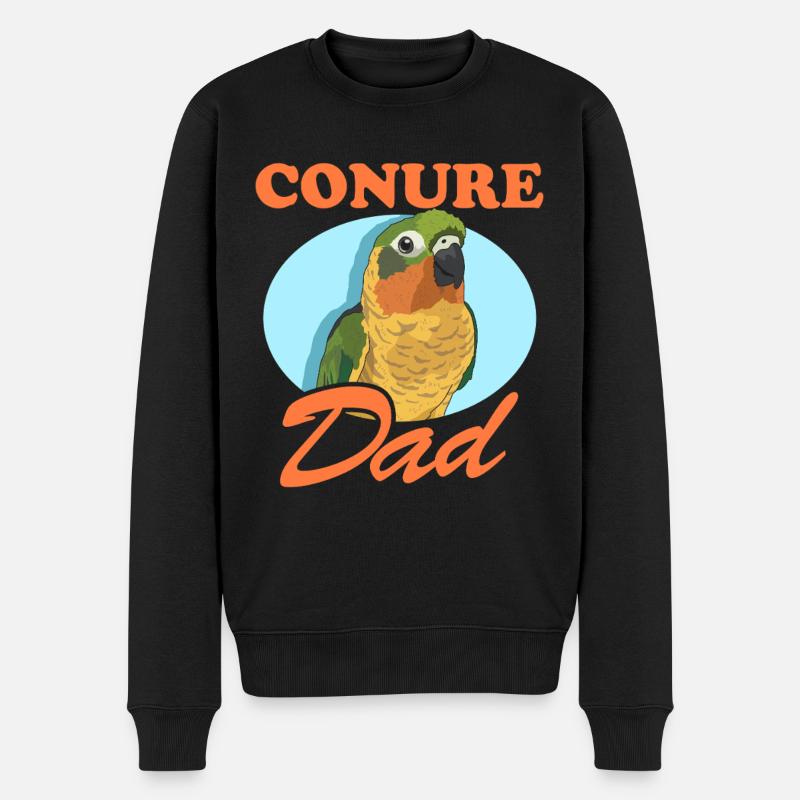 Conure Dad Papageien Conures Geschenk - Männer Premium Bio Pullover - Schwarz