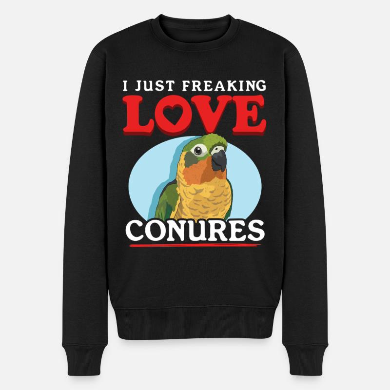 Conure Conures Papageien Geschenk - Männer Premium Bio Pullover - Schwarz