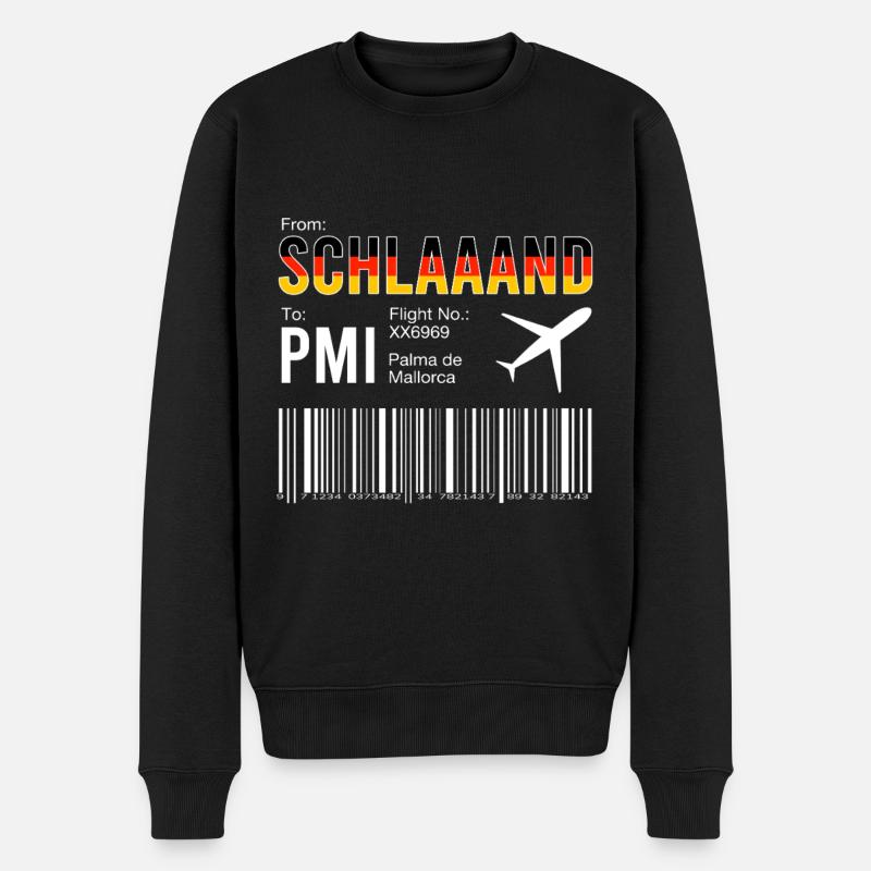 Mallorca Bordkarte - Männer Premium Bio Pullover - Schwarz