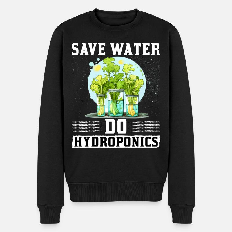Save Water do Hydroponics - Men's Premium Organic Jumper - black