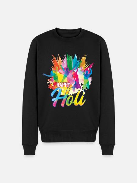 Happy Holi Festival Colorful Celebration - Men's Premium Organic Jumper - black