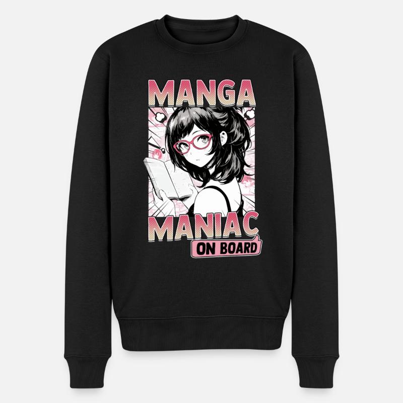 Manga Bücher Manga Liebhaber - Männer Premium Bio Pullover - Schwarz
