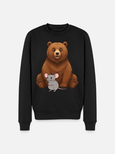 Bear and Mouse Best Friends - Men's Premium Organic Jumper - black