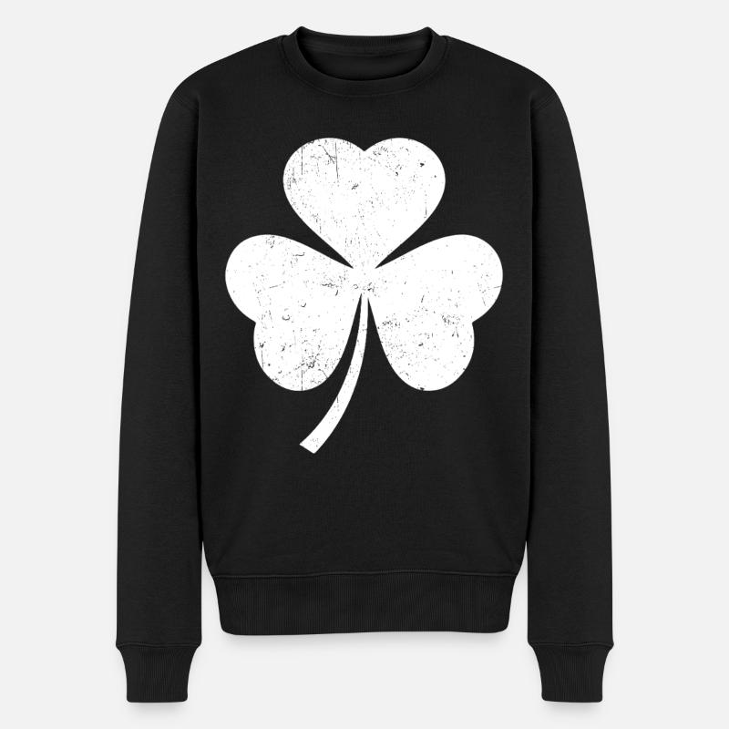 Trèfle blanc - Pull Premium bio Homme - noir