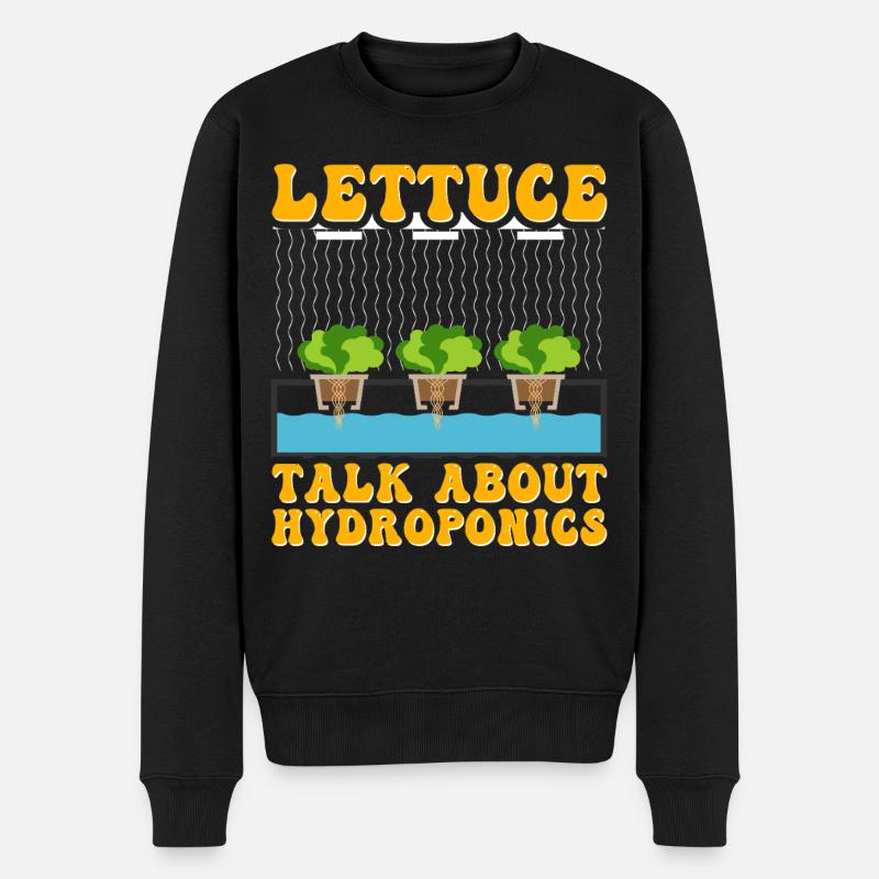 Lettuce talk about Hydroponics - Men's Premium Organic Jumper - black