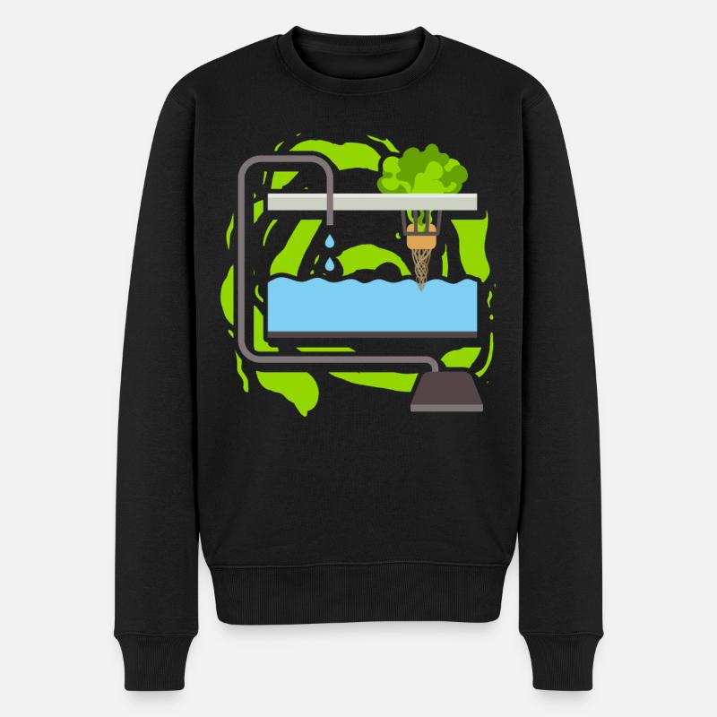 Hydroponik - Männer Premium Bio Pullover - Schwarz
