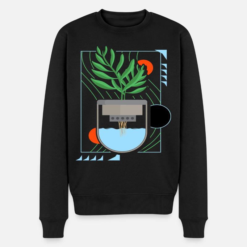 Hydroponik - Männer Premium Bio Pullover - Schwarz