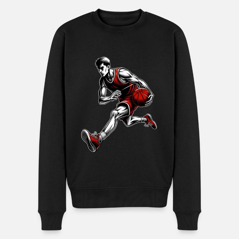 Basketball Basketballer - Männer Premium Bio Pullover - Schwarz