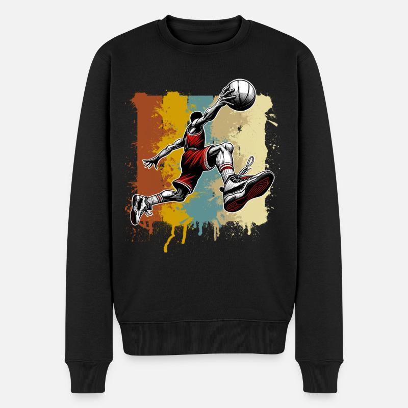 Basketball Basketballer - Männer Premium Bio Pullover - Schwarz