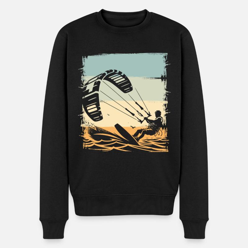 Kitesurfen Kitesurfer Kiteboard - Männer Premium Bio Pullover - Schwarz