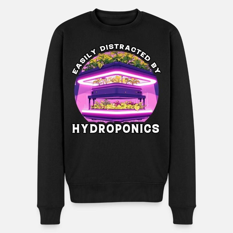 Leicht ablenken durch Hydrokultur - Männer Premium Bio Pullover - Schwarz
