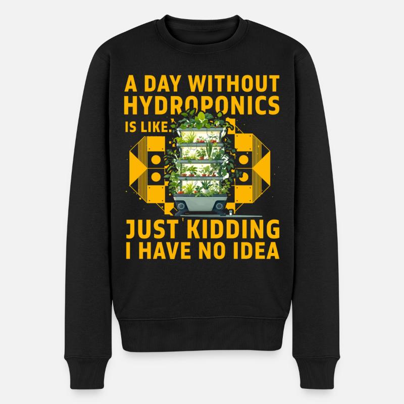 Hydroponik - Männer Premium Bio Pullover - Schwarz