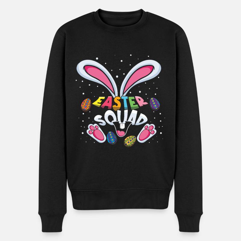 Ostern Hase Squad Ostereier Spaß - Männer Premium Bio Pullover - Schwarz