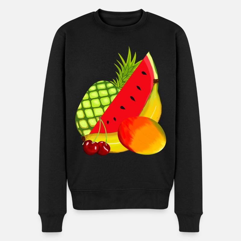 Obst Frucht exotisch Früchte - Männer Premium Bio Pullover - Schwarz