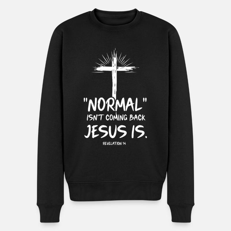 Pâques : Jésus revient - Pull Premium bio Homme - noir