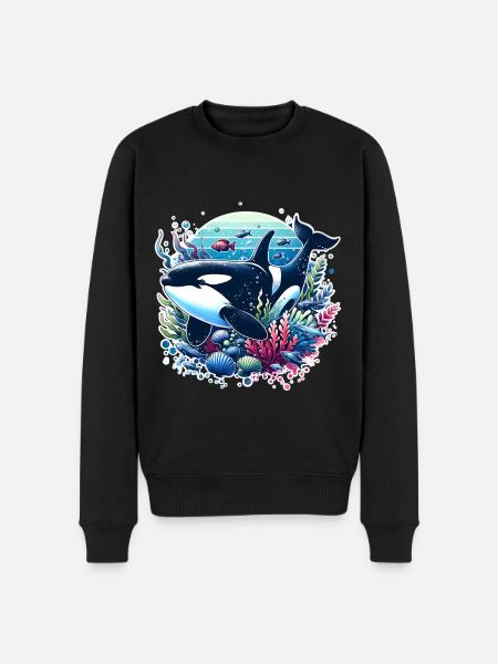 Orca Killer Whale - Men's Premium Organic Jumper - black