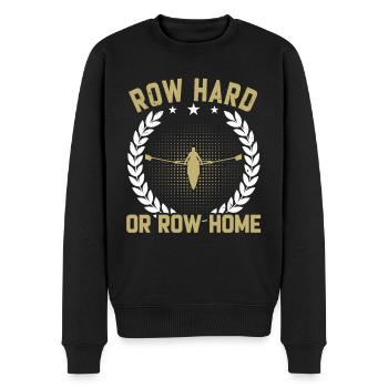 Rower Row Hard - Men's Premium Organic Jumper - black - Front - Nico (187cm)