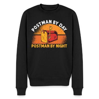 Postman By Day - Men's Premium Organic Jumper - black - Front - Nico (187cm)