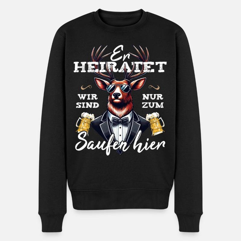 Junggesellenabschied Männer T-Shirt JGA Poltern - Männer Premium Bio Pullover - Schwarz