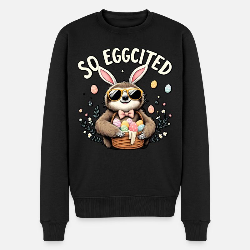Also Eggcited - Männer Premium Bio Pullover - Schwarz