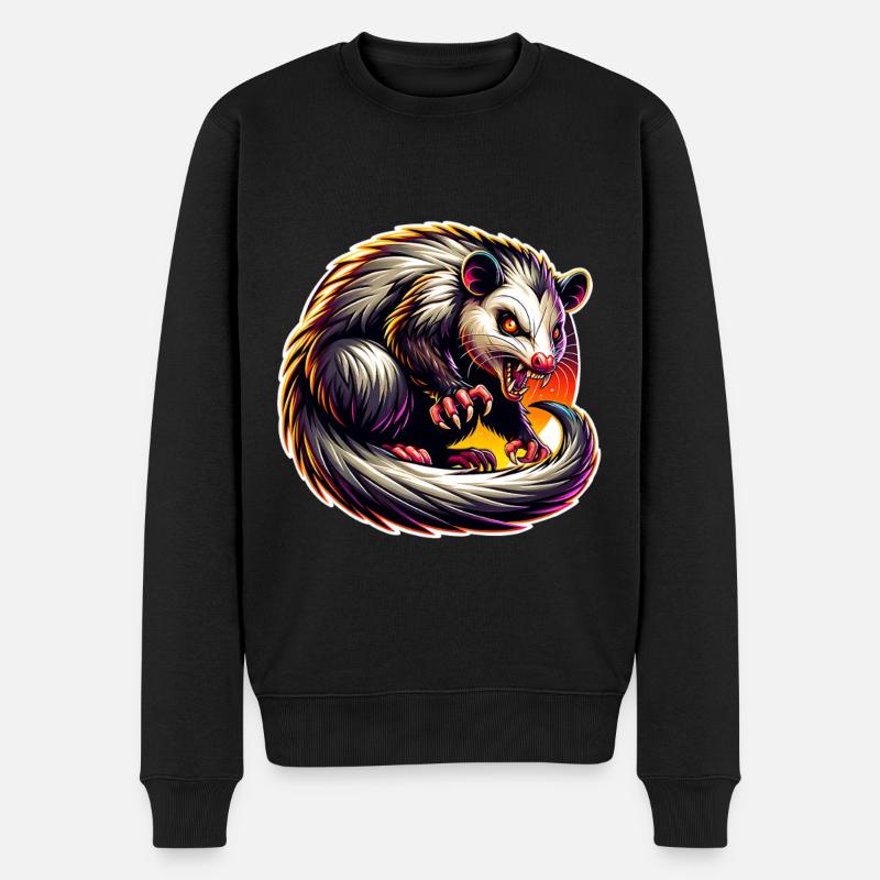 Opossum - Männer Premium Bio Pullover - Schwarz