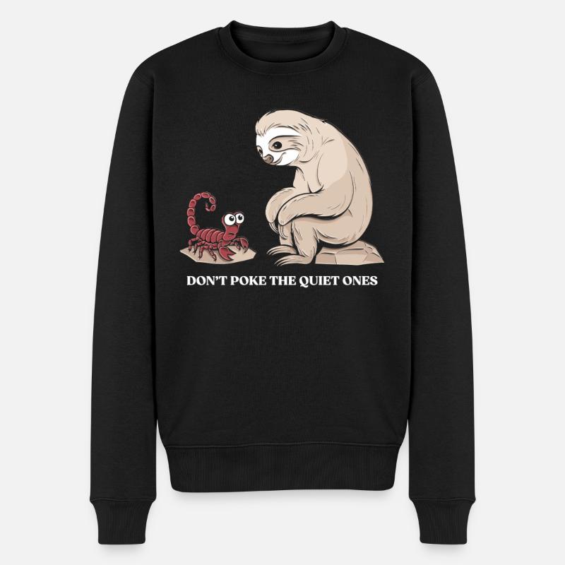 Skorpion Sternzeichen Faultier: Don't Poke The - Männer Premium Bio Pullover - Schwarz