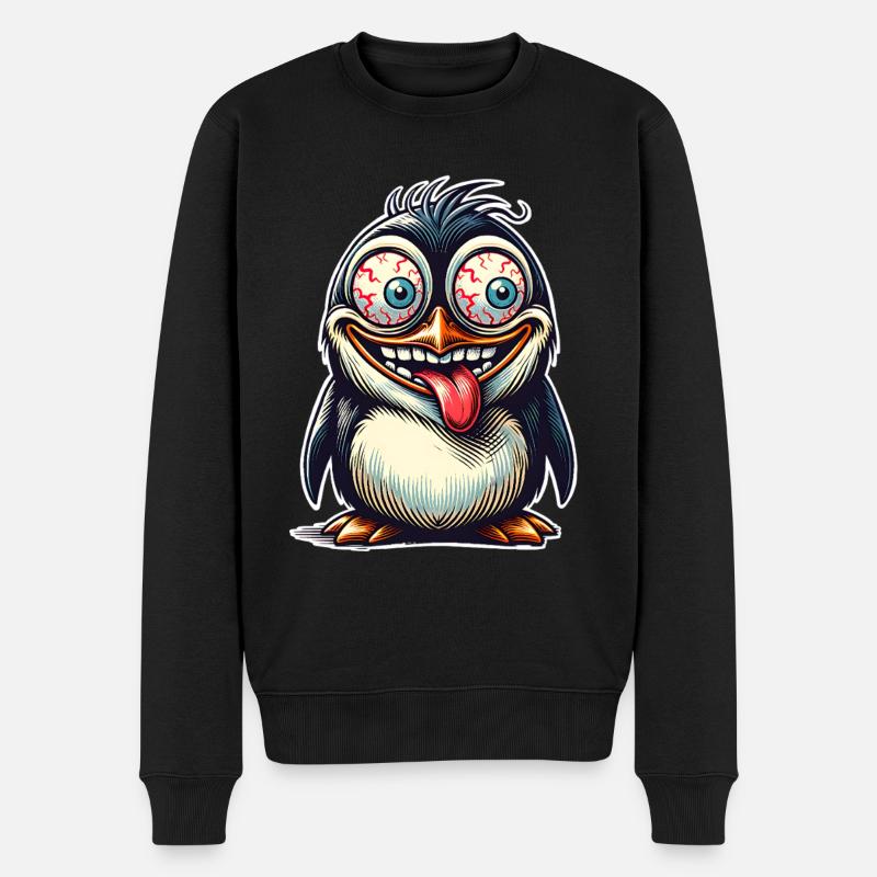 Pinguin - Männer Premium Bio Pullover - Schwarz