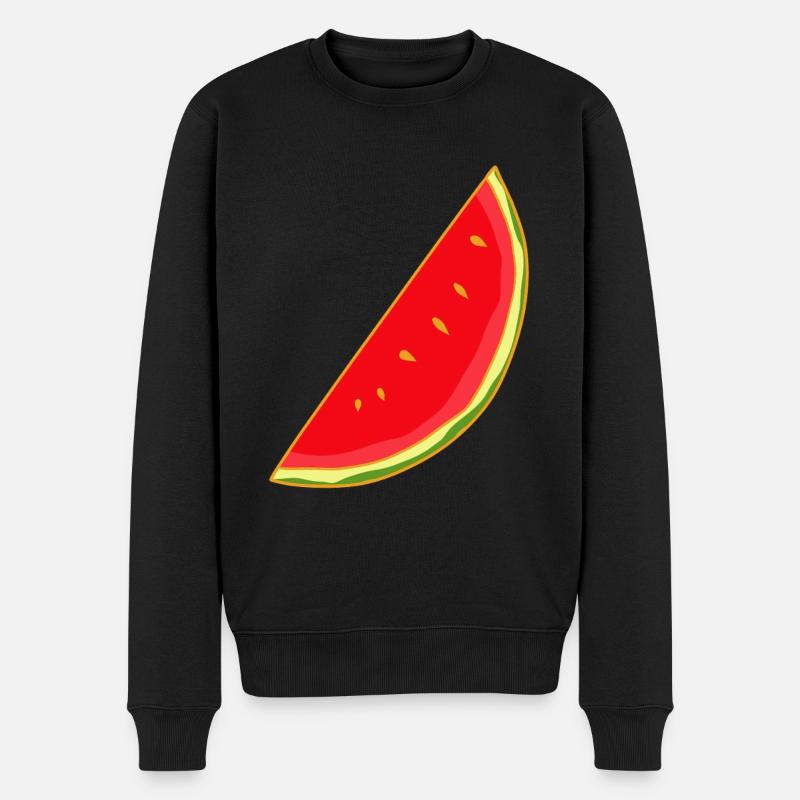 Melone Melonen Sommer Frucht Obst - Männer Premium Bio Pullover - Schwarz