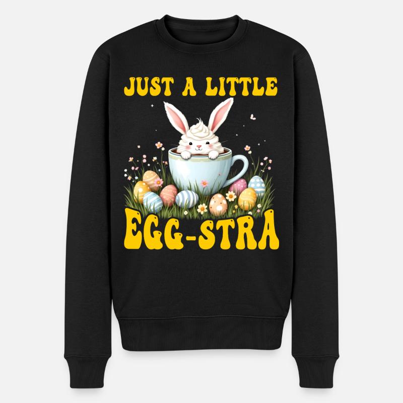 Nur ein bisschen Egg-stra - Männer Premium Bio Pullover - Schwarz