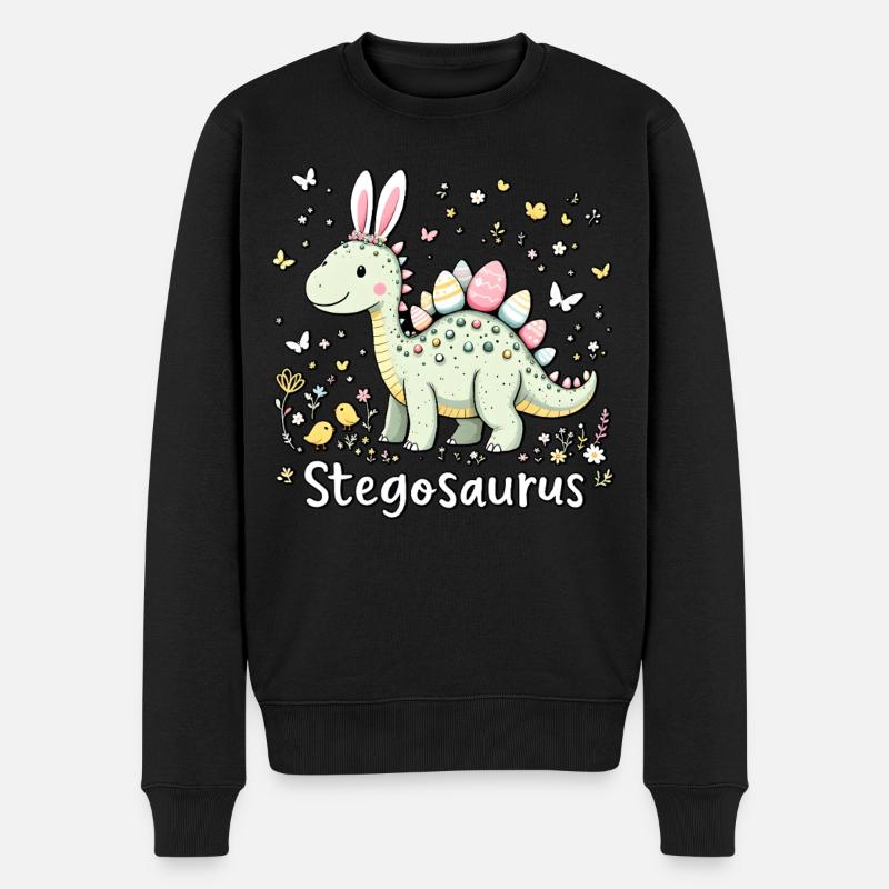 Stegosaurus - Männer Premium Bio Pullover - Schwarz