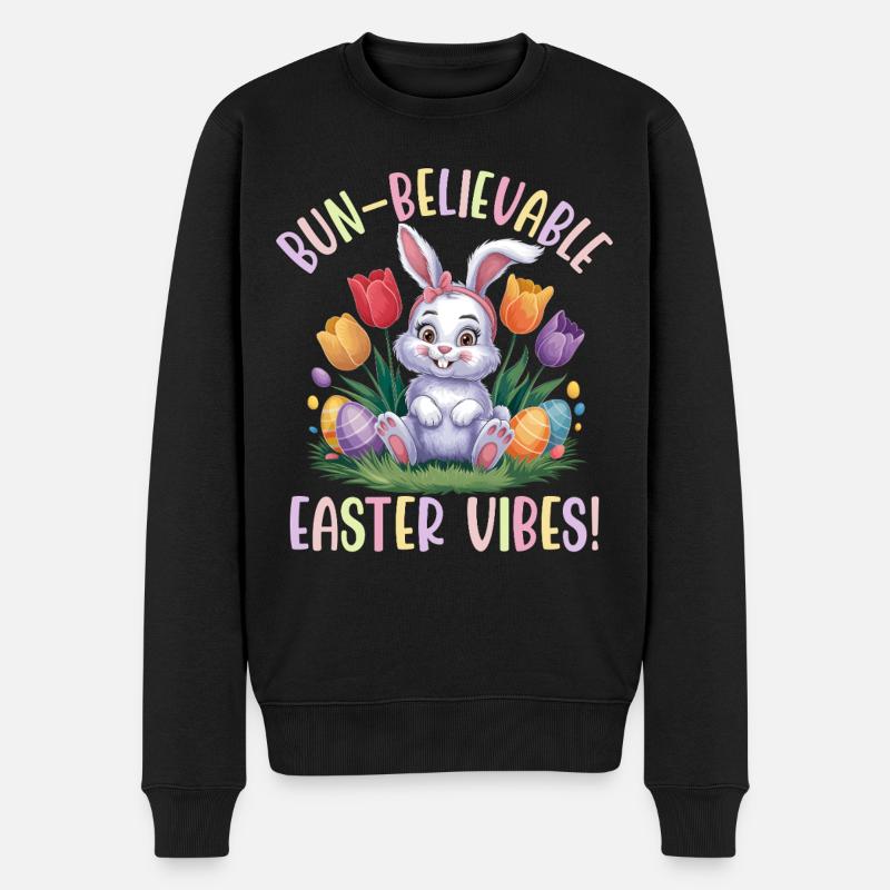 Brötchen-glaubwürdige Osterstimmung - Männer Premium Bio Pullover - Schwarz