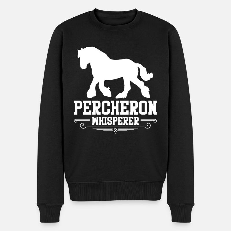 Cheval percheron Percheron Chuchoteur - Pull Premium bio Homme - noir