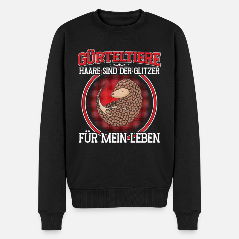 Gürteltier Haare Spruch Riesengürteltier - Männer Premium Bio Pullover - Schwarz