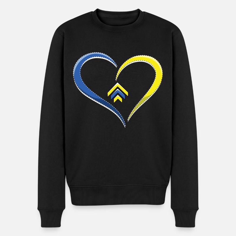 Love and support for Down syndrome - Men's Premium Organic Jumper - black