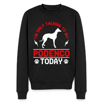 Podenco Greyhound Talk only with Podenco - Men's Premium Organic Jumper - black - Front - Nico (187cm)