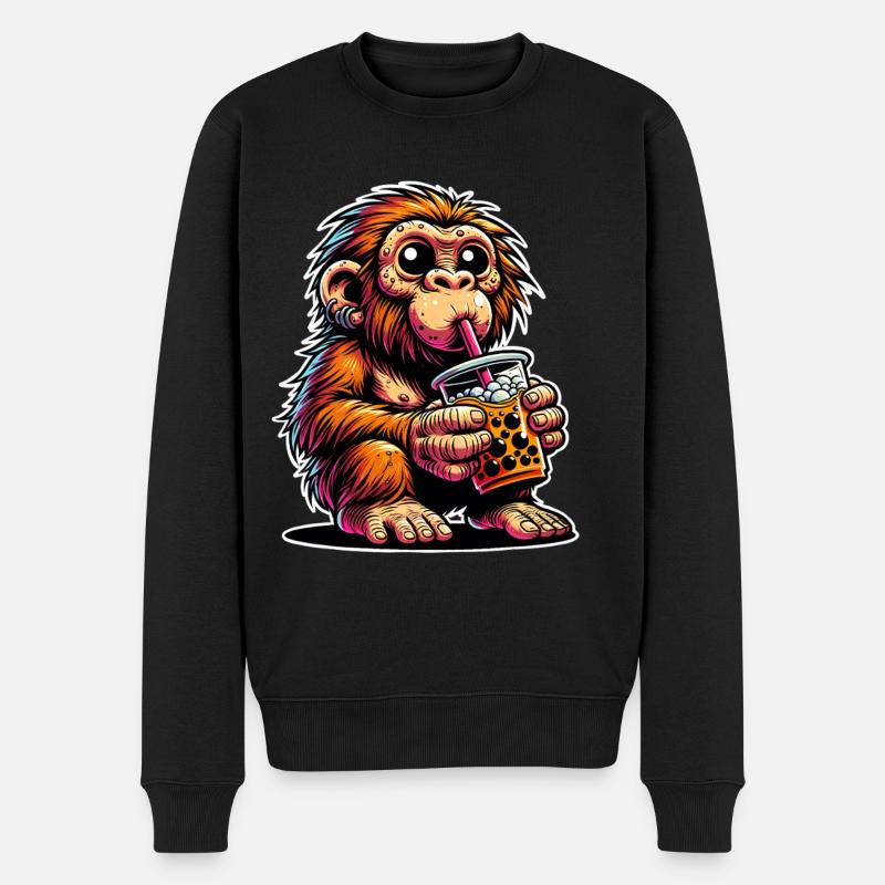 Neanderthal Bubble Tea - Men's Premium Organic Jumper - black