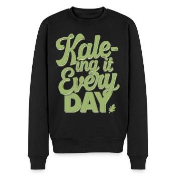 Vegan Vegetarisch: Kale-ing It Every Day - Männer Premium Bio Pullover - Schwarz - Vorne - Nico (187cm)