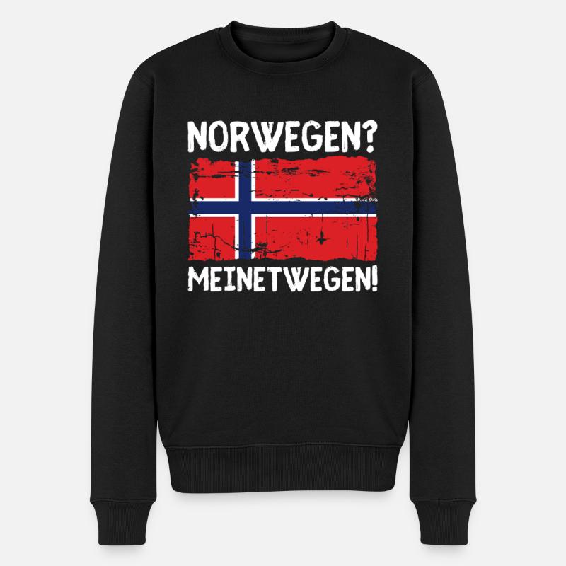 Norwegen Meinetwegen Camping Skandinavien Nordkap - Männer Premium Bio Pullover - Schwarz