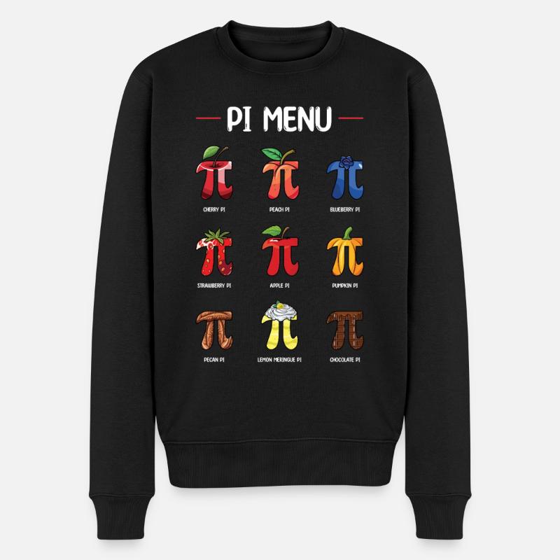 Pi Menü Früchte und Kuchen Pi Day Spaß - Männer Premium Bio Pullover - Schwarz