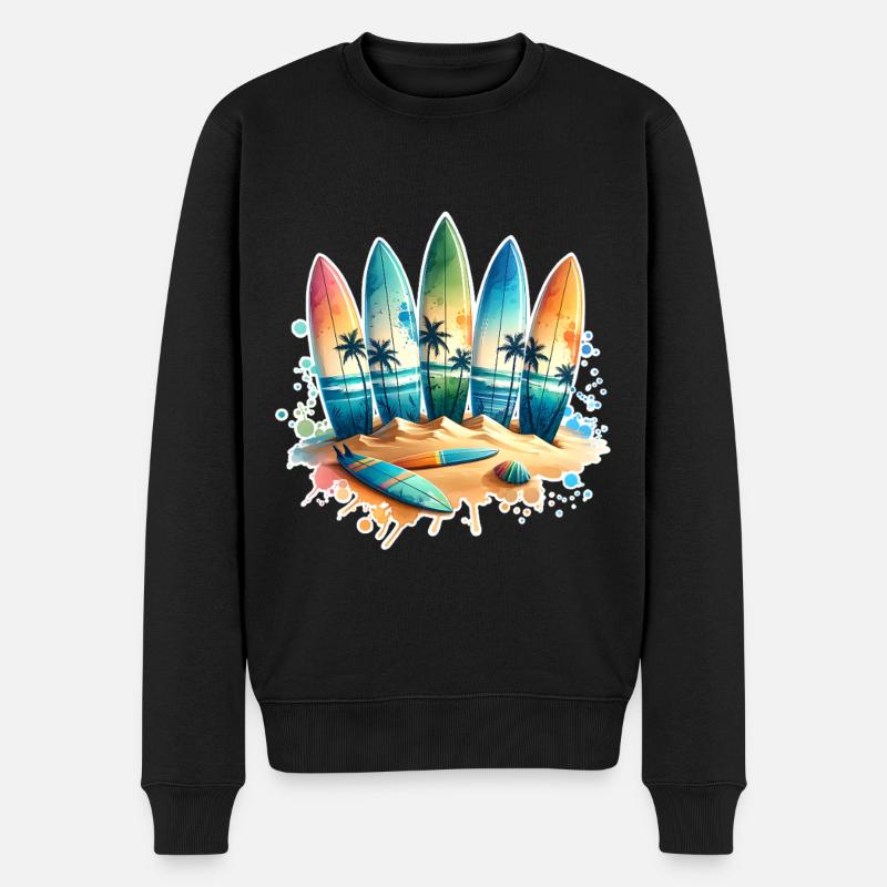 Surfen Surfer - Männer Premium Bio Pullover - Schwarz