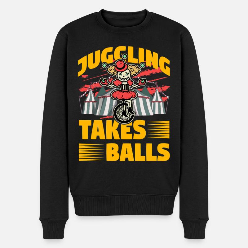Jonglieren braucht Bälle - Männer Premium Bio Pullover - Schwarz