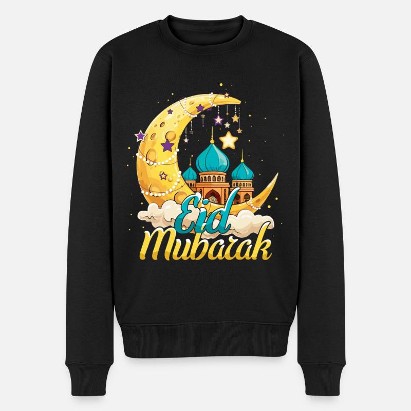 Eid Mubarak Festliche Mondlandschaft - Männer Premium Bio Pullover - Schwarz