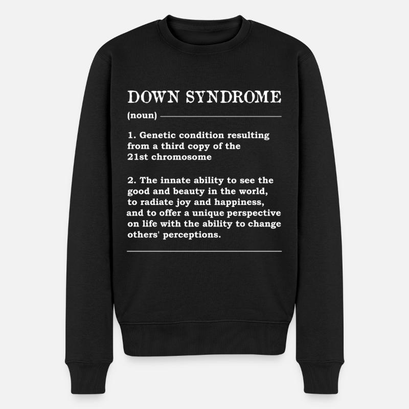 Down Syndrom Definition T-Shirt: Einzigartige - Männer Premium Bio Pullover - Schwarz