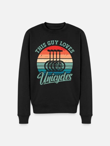 This guy loves unicycles - Men's Premium Organic Jumper - black