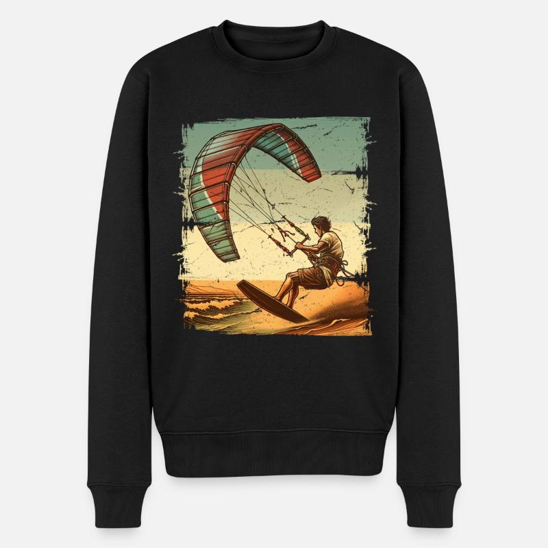 Kitesurfer Kiteboard Kitesurfen Kitesurf - Männer Premium Bio Pullover - Schwarz