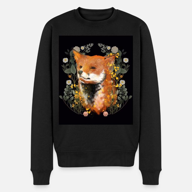 Fuchs Füchse Füchsin - Männer Premium Bio Pullover - Schwarz