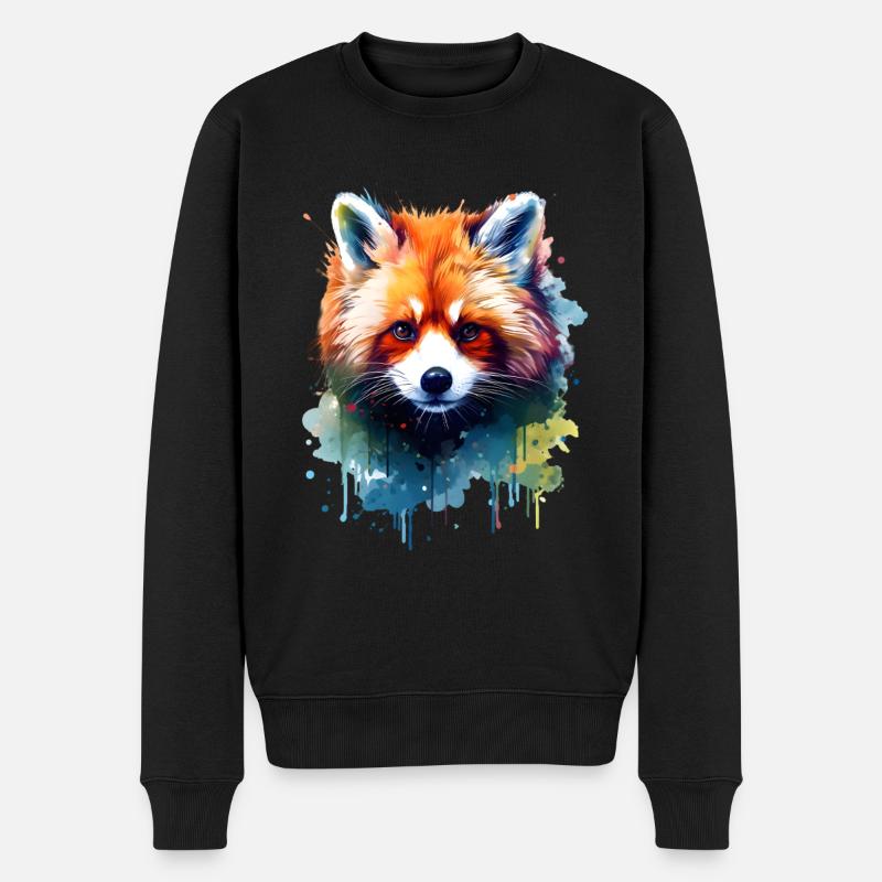Kleiner Panda - Männer Premium Bio Pullover - Schwarz